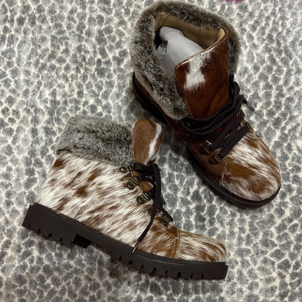 Faux Fur Lace-Up Boots